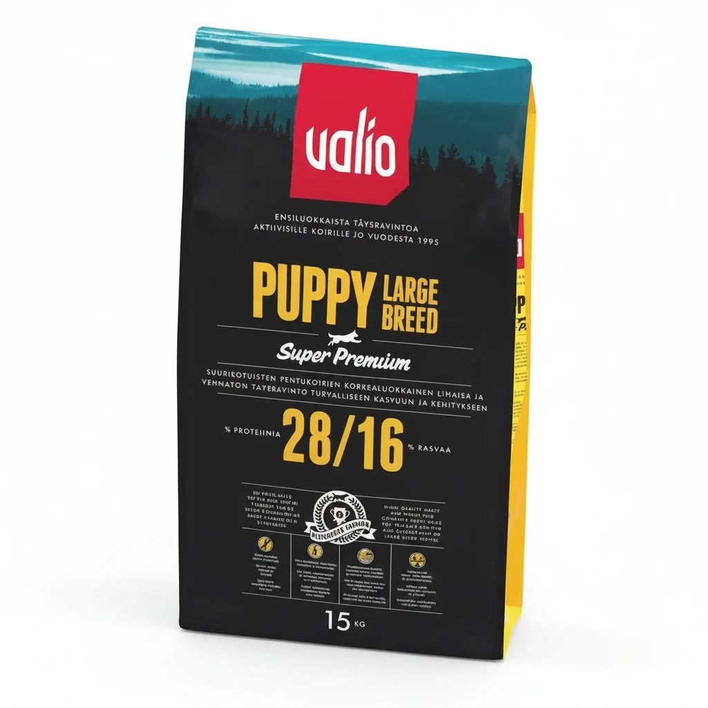 15kg valio puppy large breed 28/16 - koiranruoka valio koiranpennun täysravinto retkeilyvarusteet verkkokaupasta 42,90 €