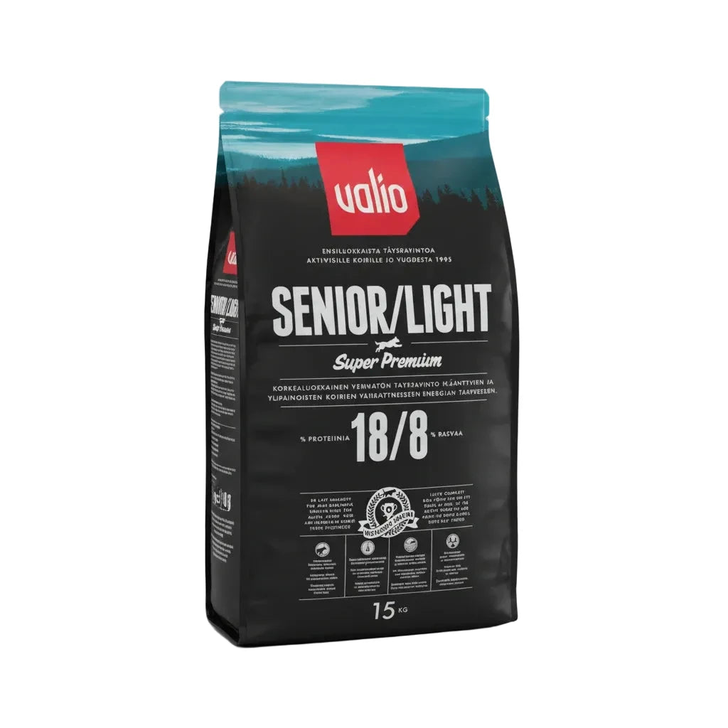 15kg valio senior & light 18/8 - koiranruoka valio retkeilyvarusteet verkkokaupasta 37,90 €