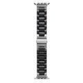 Apple Watch Ultra puinen ranneke eebenpuu musta ja hopeanharmaa moderni design lukittuvilla linkeillä