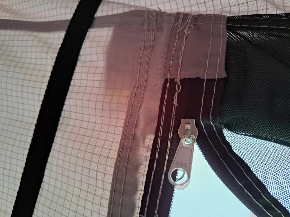 Beige harmaa auton kattoteltta ilma lyhyt 1.4 mesh vetoketju metallivetimellä ja vahvistetulla ompeleella
