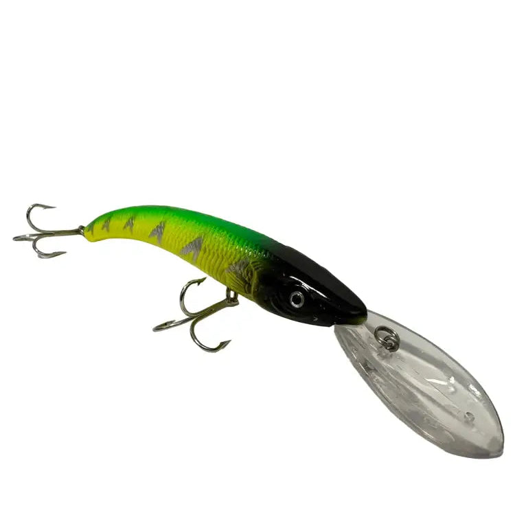 Banana diver syvännevappu 15 cm minnow-tyylinen vihreä musta viehe hopeisilla metallisilla merkinnöillä kirkkaalla muovihäntällä