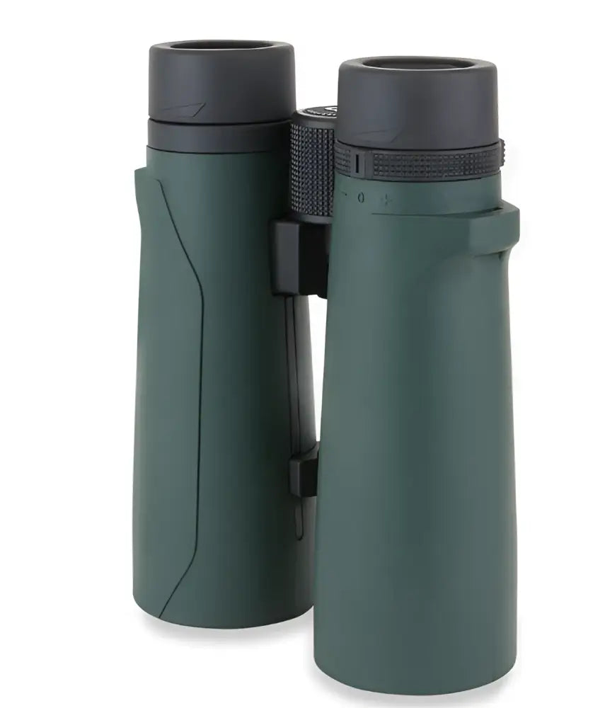 Dark green rugged binoculars carson 10x50mm rd series with black textured focus rings and ergonomic grip design