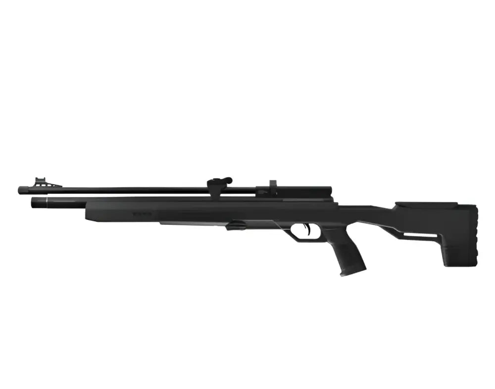 Crosman icon musta synteettinen pcp-ilmakivääri modernilla muotoilulla ja integroidulla valokuitutähtäimellä