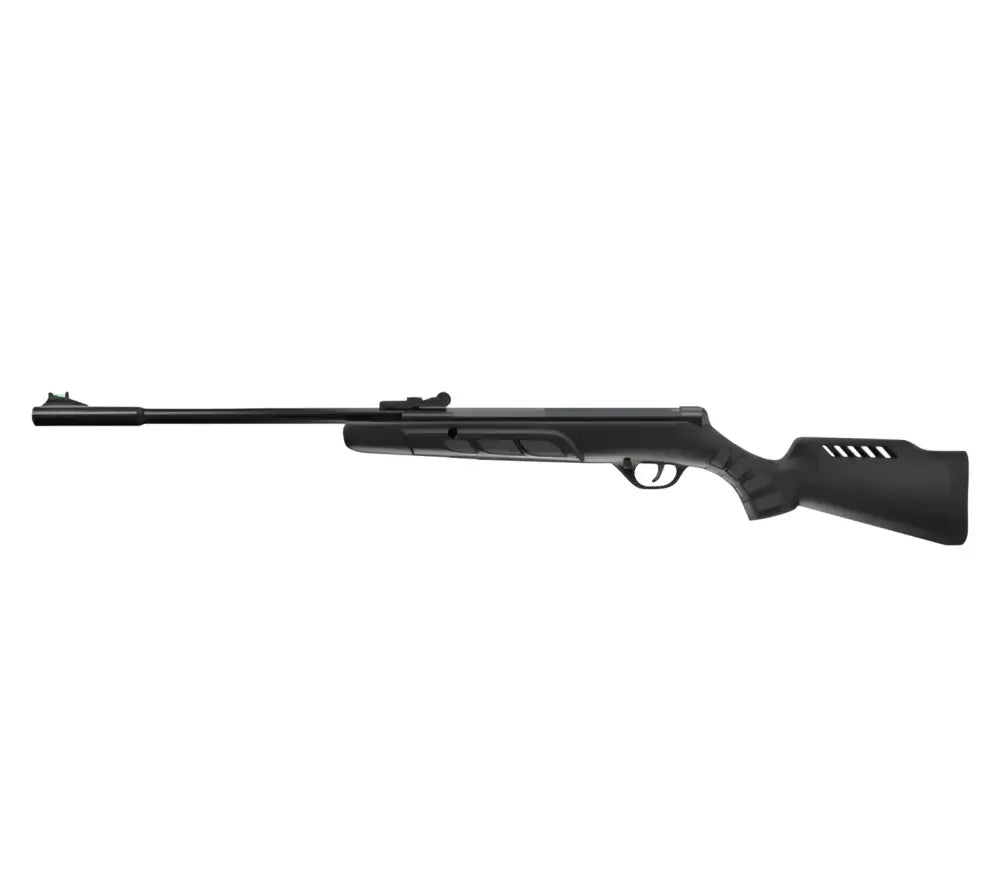 Crosman tyro 4.5mm ilmakivääri musta ilmakivääri jossa teksturoitu kahva ja ilmanvaihtoaukot tukissa