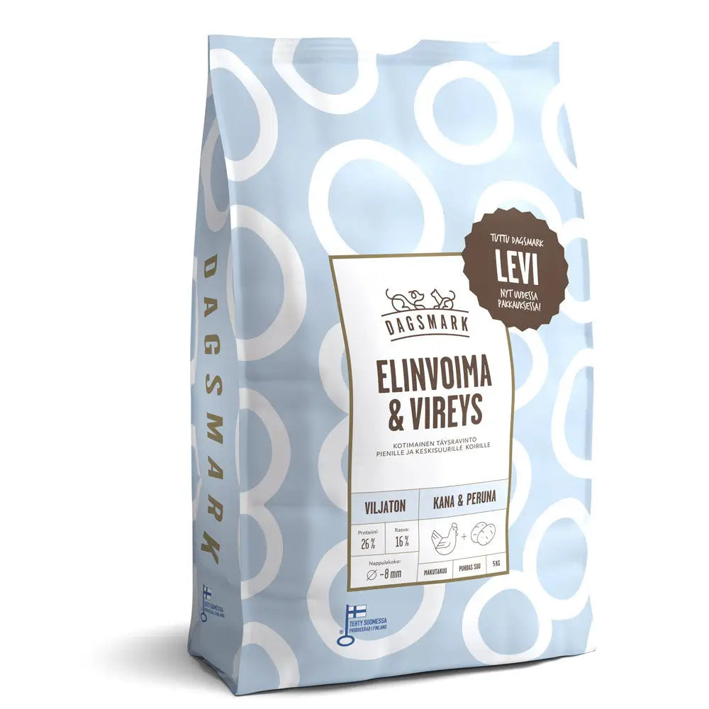 Dagsmark elinvoima & vireys viljaton kana-peruna 5 kg - koiran kuivaruoka retkeilyvarusteet verkkokaupasta vapaa