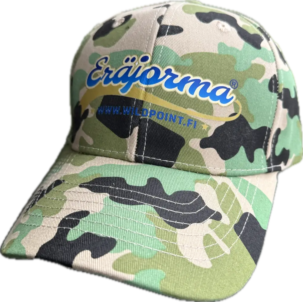 Grön Camo-basebollkeps med eget motiv