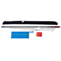 Eräjorma ongintasetti 270 cm black telescopic fishing rod with red silver accents in black protective sleeve ready for use