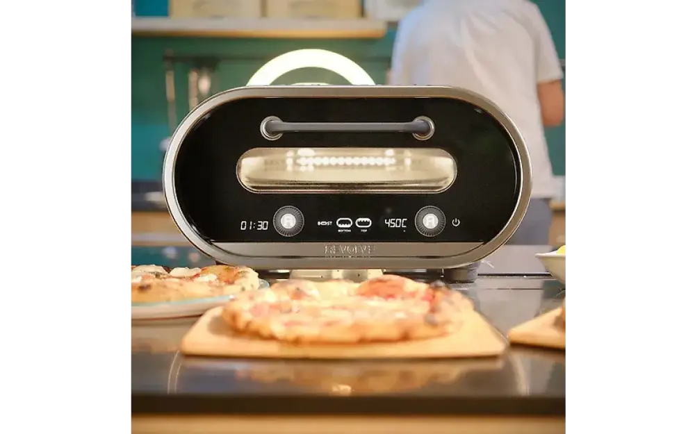 Evolve by Revolve pizzauuni sähkökäyttöinen musta ja hopea ovaalin muotoinen digitaalinen näyttö 450 c lämpötila