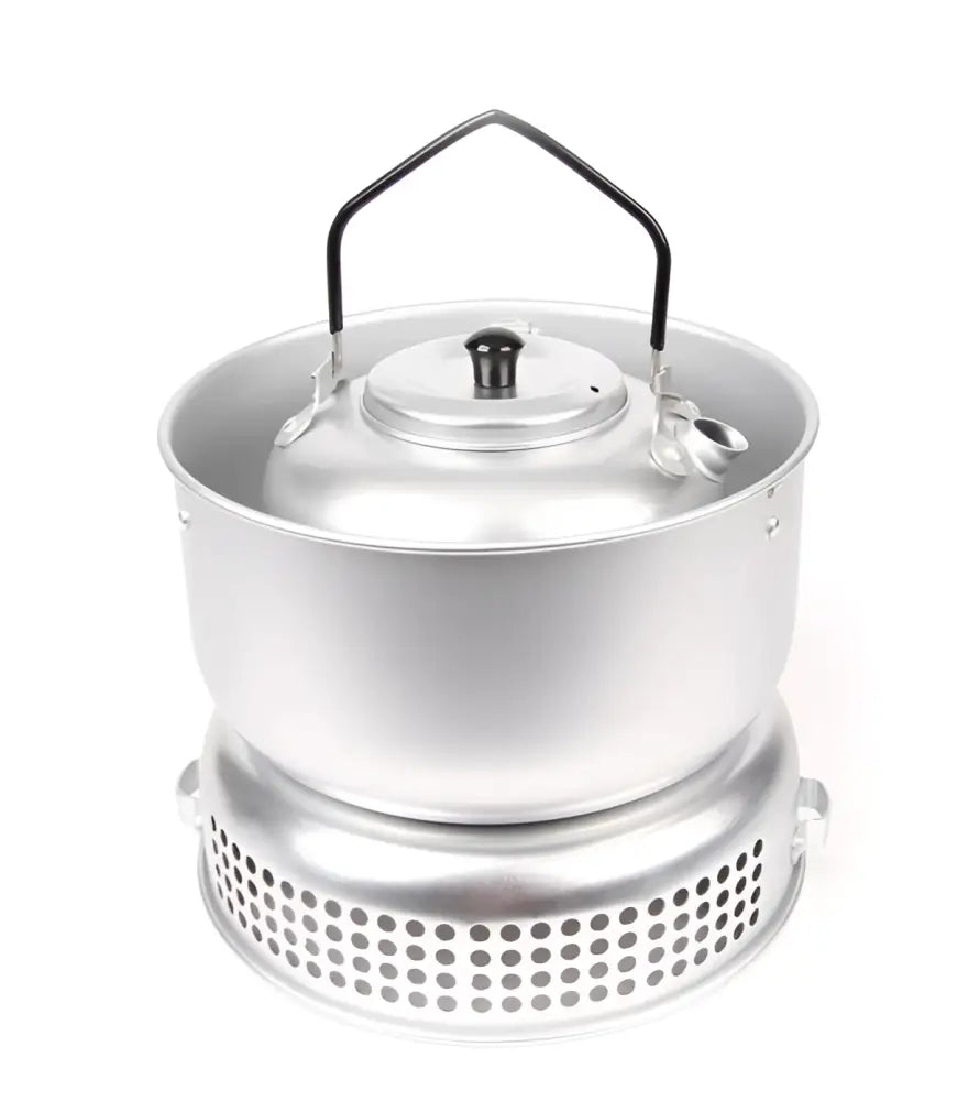 Haghus Retkikeitin X25 Spri hopeanvärinen alumiininen retkikattila mustalla kahvalla ja reiitetyllä pohjalla