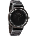 Black wooden havu watches virta 38mm minimalistinen puinen rannekello hopeanvärisillä tuntimerkinnöillä