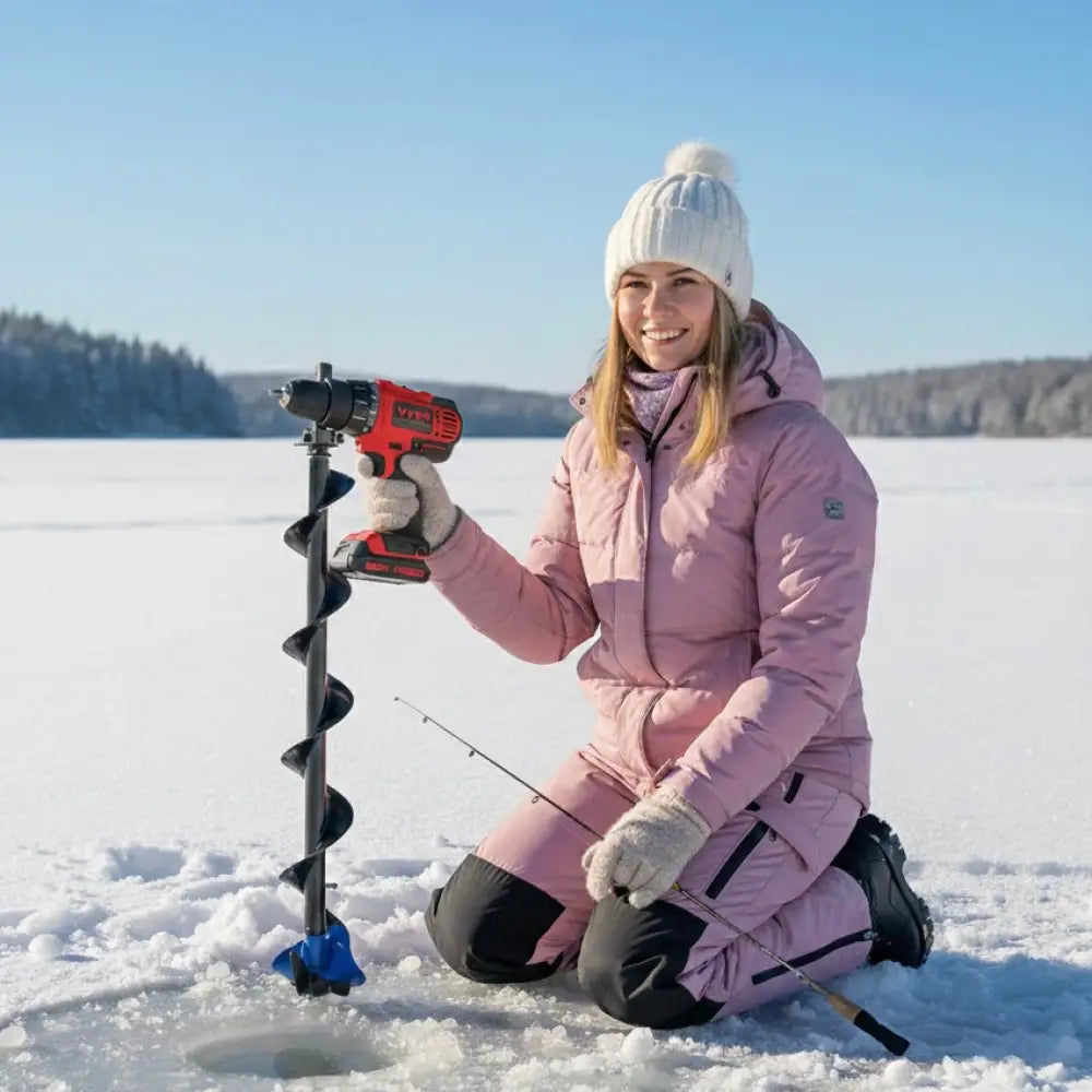 Heinola lady 80cm jääkairapaketti yato 120nm 6ah akkuporakoneella - 4.5’’/115mm - auger jääpora akkuporakoneella