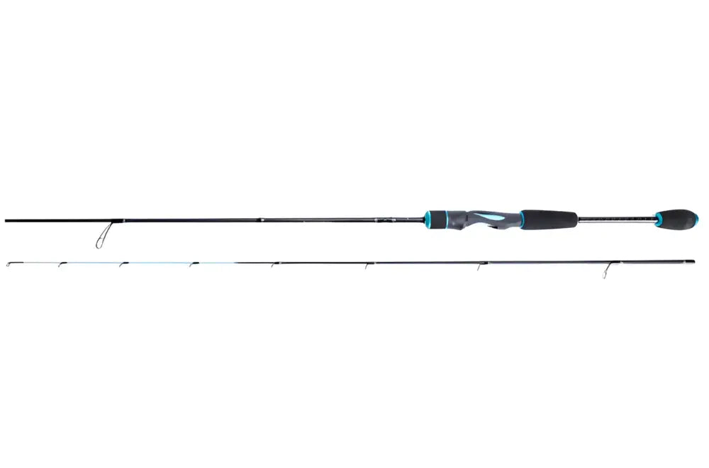 Kalastajan kanava tirri micro vapa 183cm 0.9-8.5g musta ja petroolinsininen kalastusvapa teksturoidulla kahvalla ja modernilla muotoilulla
