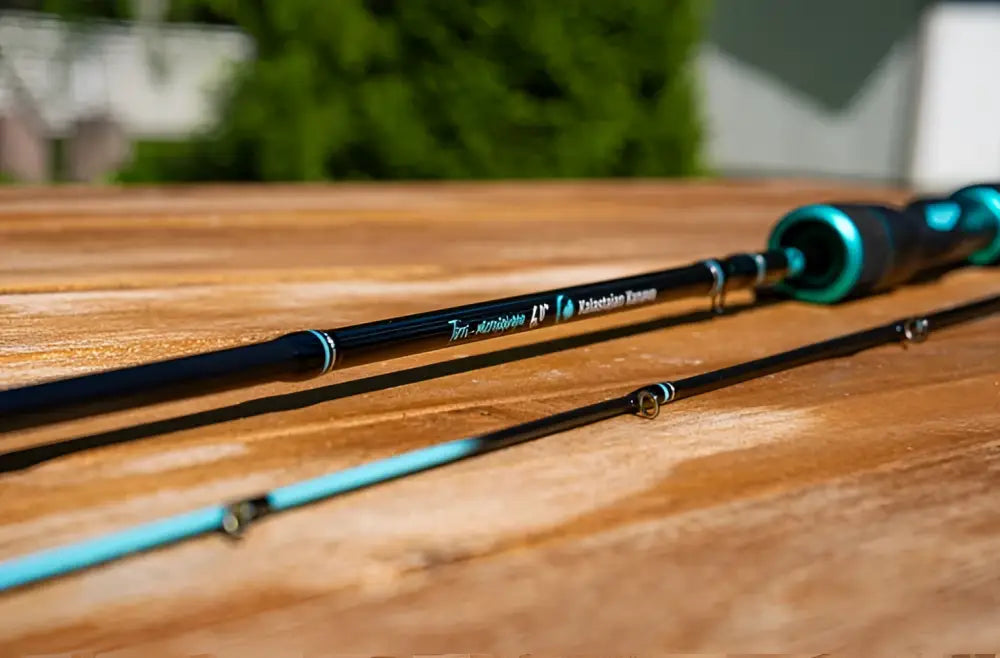 Kalastajan kanava tirri micro vapa 183cm 0.9-8.5g musta ja teal värinen triton-merkkinen kalastusvapa käsikahvalla