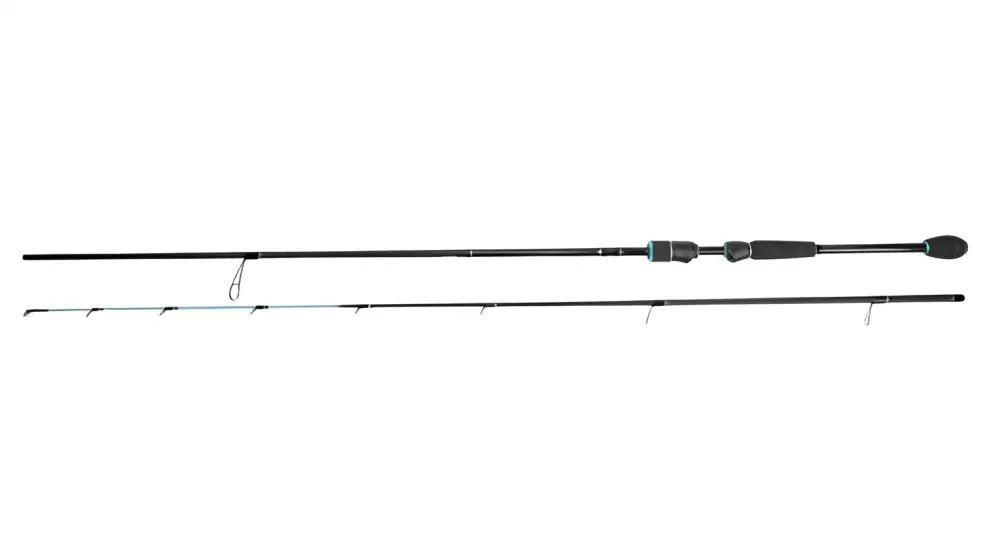Black and teal wildpoint kössi-kuhavapa fishing rod by kalastajan kanava 7.2 10-25g fast with textured grip and segmented design