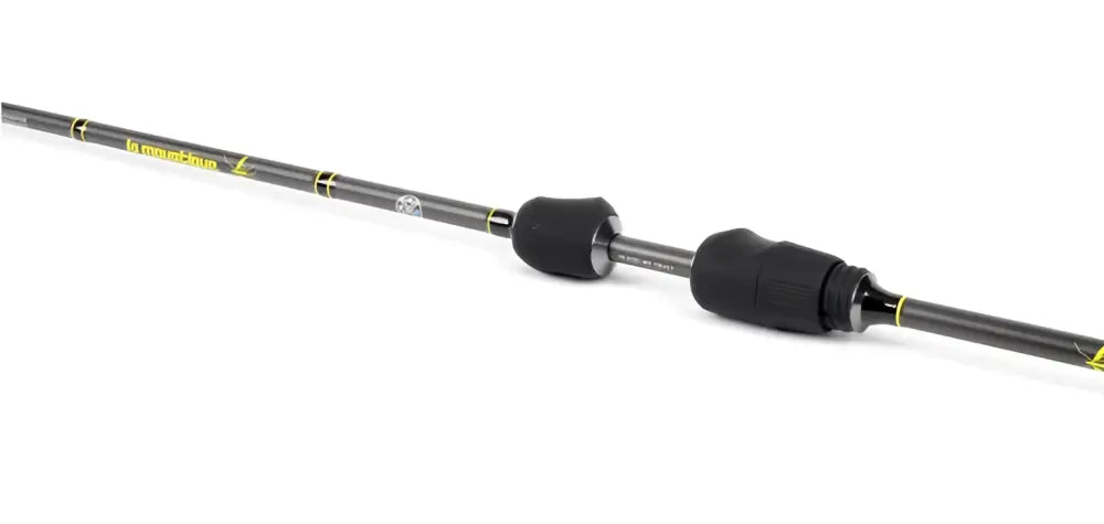 Black carbon fiber la moustique lm-s 198l avokelavapa with yellow accents and branded grip sections