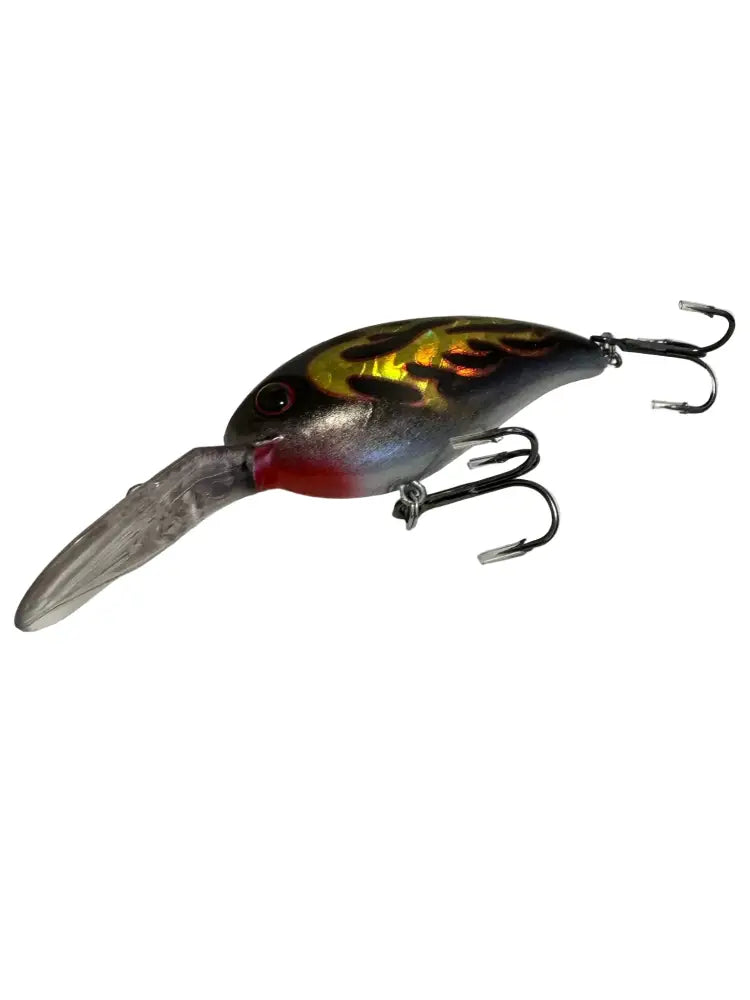 Liekki wobbler erikoisvaappu metallinen liekki-kuvioitu 7 cm 14 g punainen alapinta kirkas muovihäntä