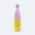 Sleek meribottles bubblegum 500 ml ruostumattomasta teräksestä valmistettu vesipullo, jossa laventelista keltaiseen liukuväri ja hopeinen ruuvikorkki