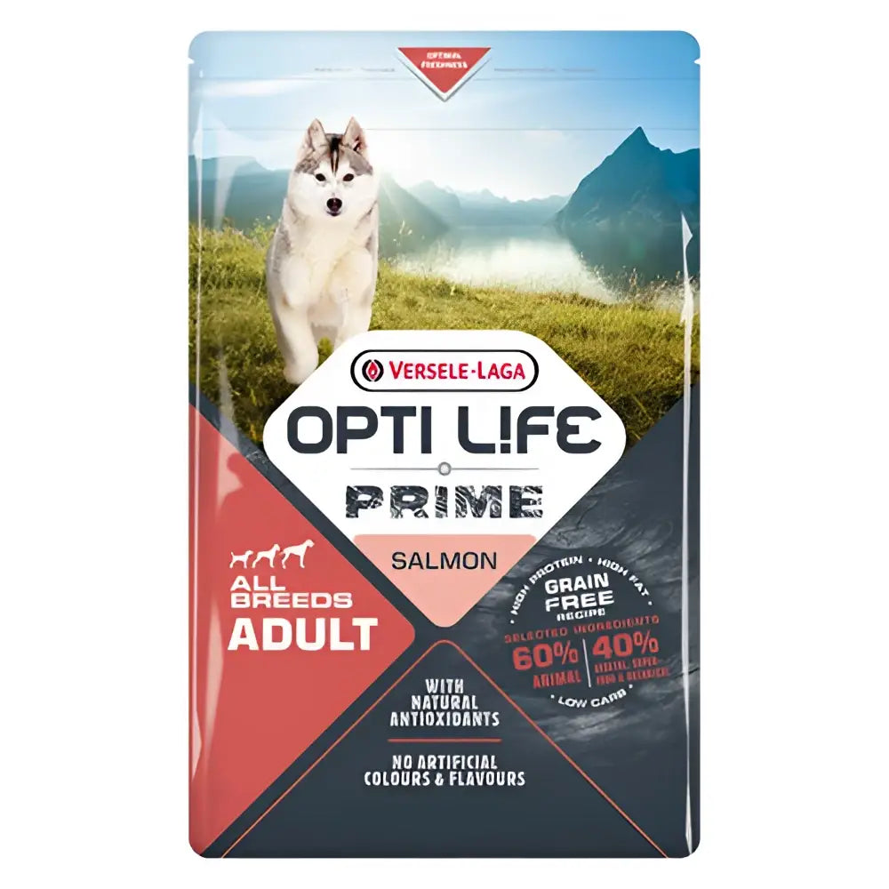 Opti life prime adult lohi hypoallergeeninen ruoka ihon hyvinvointiin - 2.5kg - koiranruoka retkeilyvarusteet