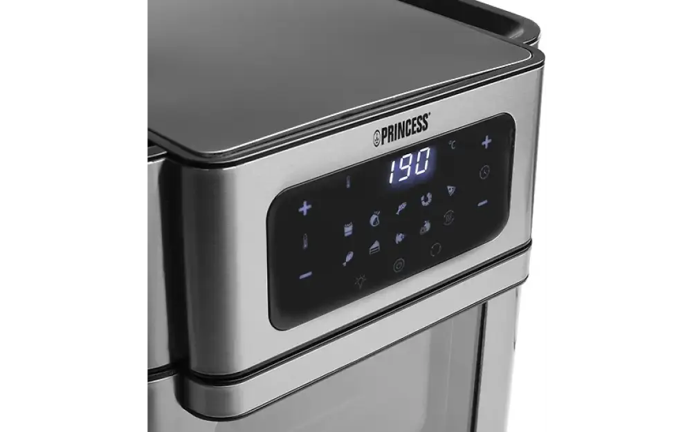 Silver princess -merkkinen monitoiminen prinsessa aerofryer oven ilmapaistouuni, digitaalinen näyttö näyttää 190 ja kypsennystilat