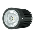 Black pwr brand led work light with cylindrical body and heat dissipating fins in pwr flashlight lighthead 900l