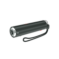 Musta sylinterimäinen knog pwr seeker 450l -taskulamppu hopeisella linssillä ja rannekkeella