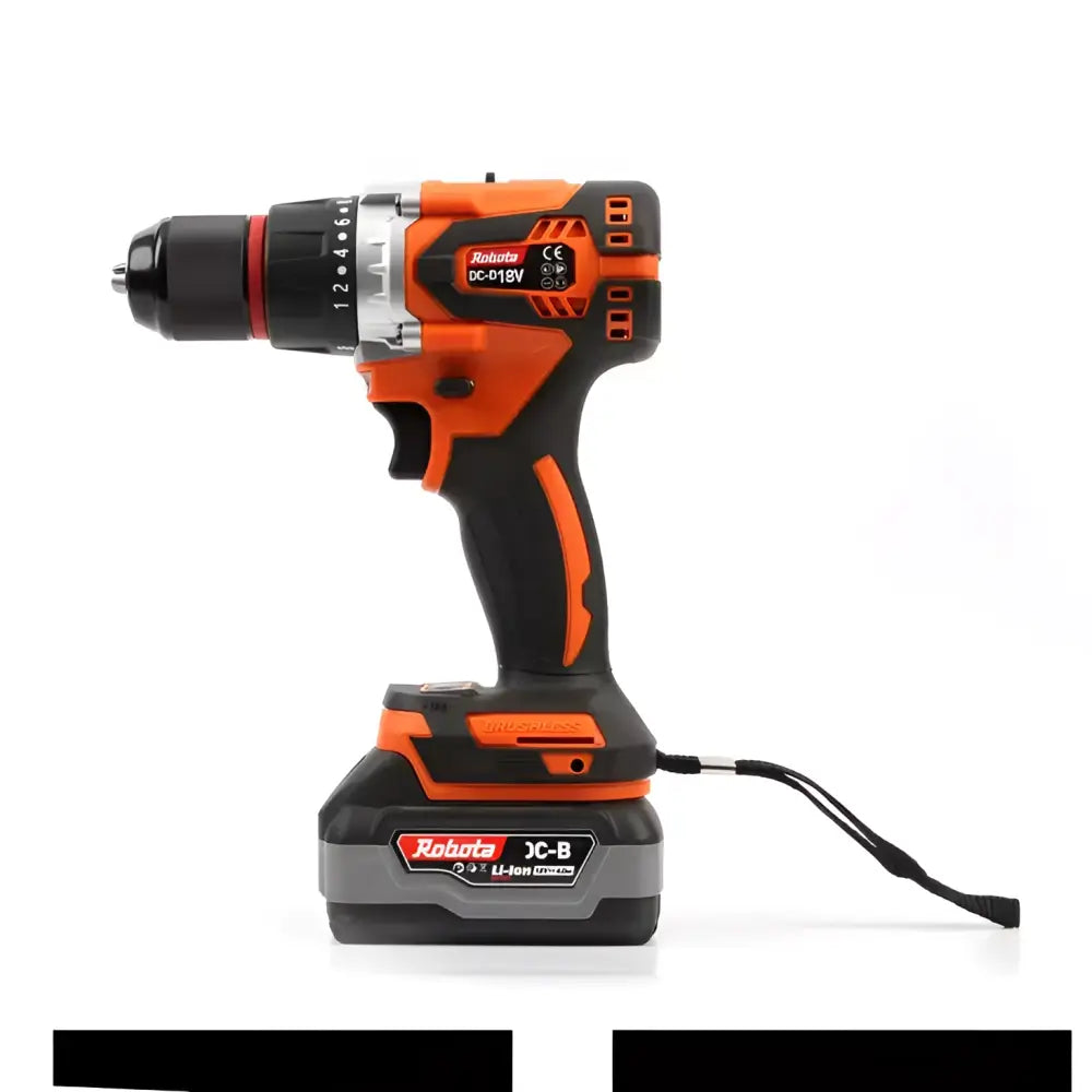 Robota akkuporakone 13mm dc-d18v runko oranssi ja musta robata dc-018v litiumioniakkuporakone