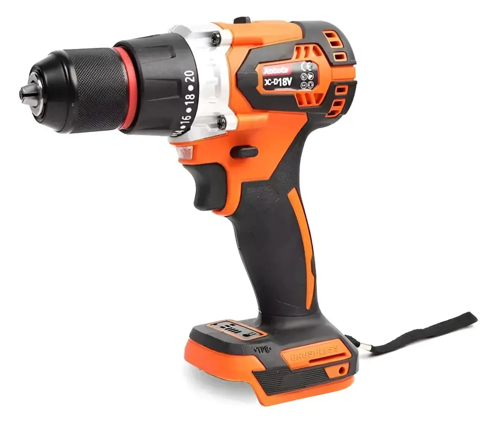 Robota akkuporakone xcd18v oranssi ja musta johdoton 13mm porakone teksturoidulla kahvalla