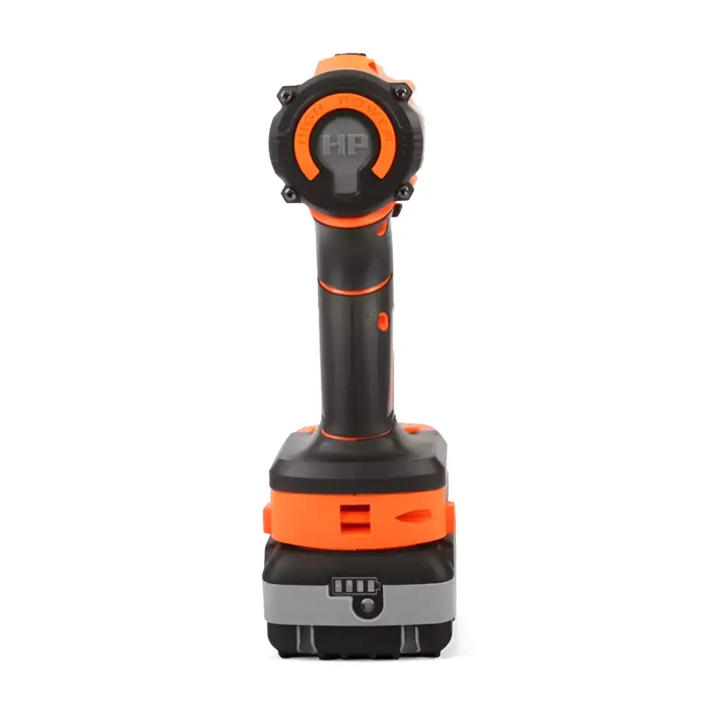 Musta ja oranssi cordless-akkuporakone robota dc-dt18v 13mm teksturoitu kahva ja virran merkkivalolla varustettu akku