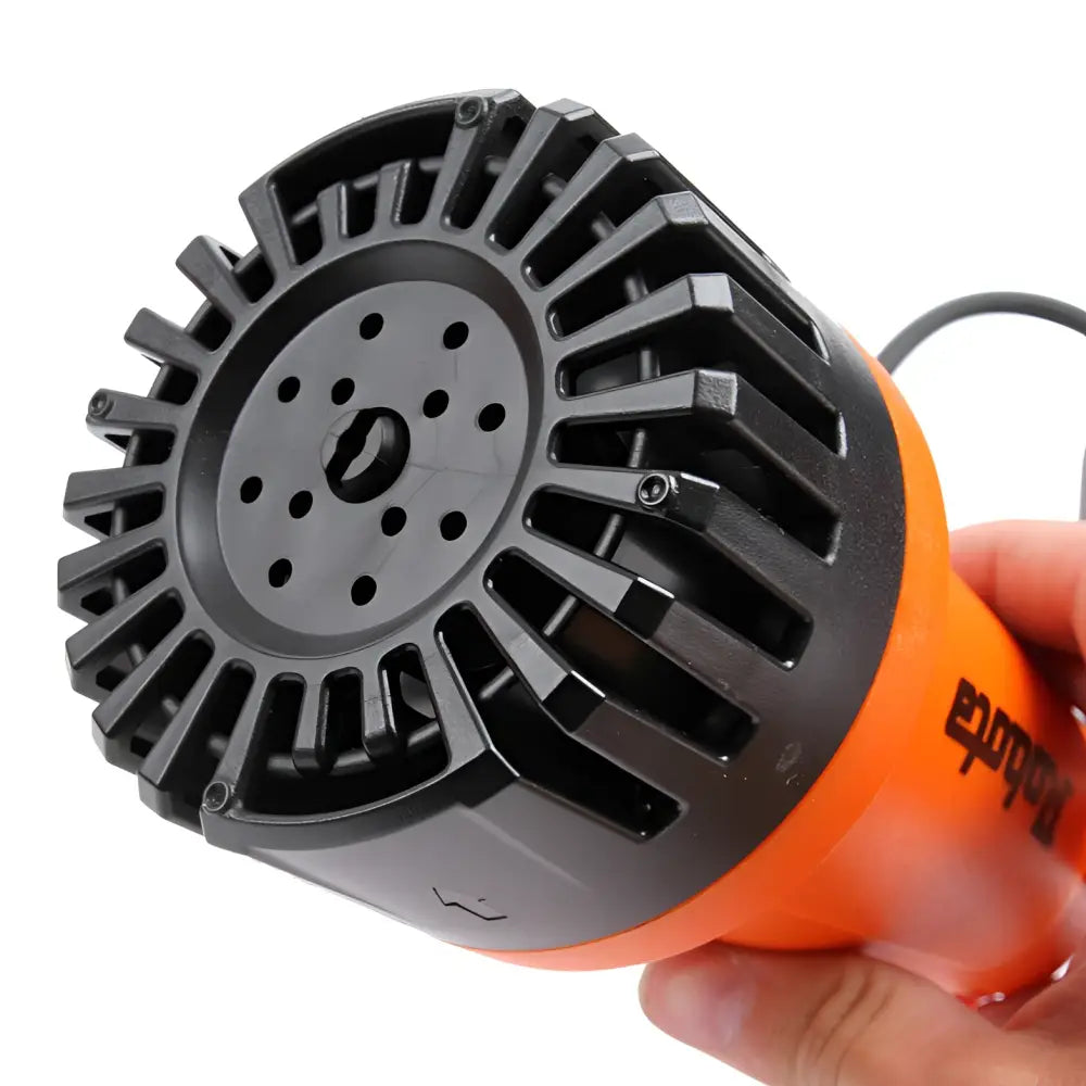 Orange ja musta robota dc-gp18v akku-uppopumpun kädessä pidettävä hiustenkuivaaja uritetulla suuttimella