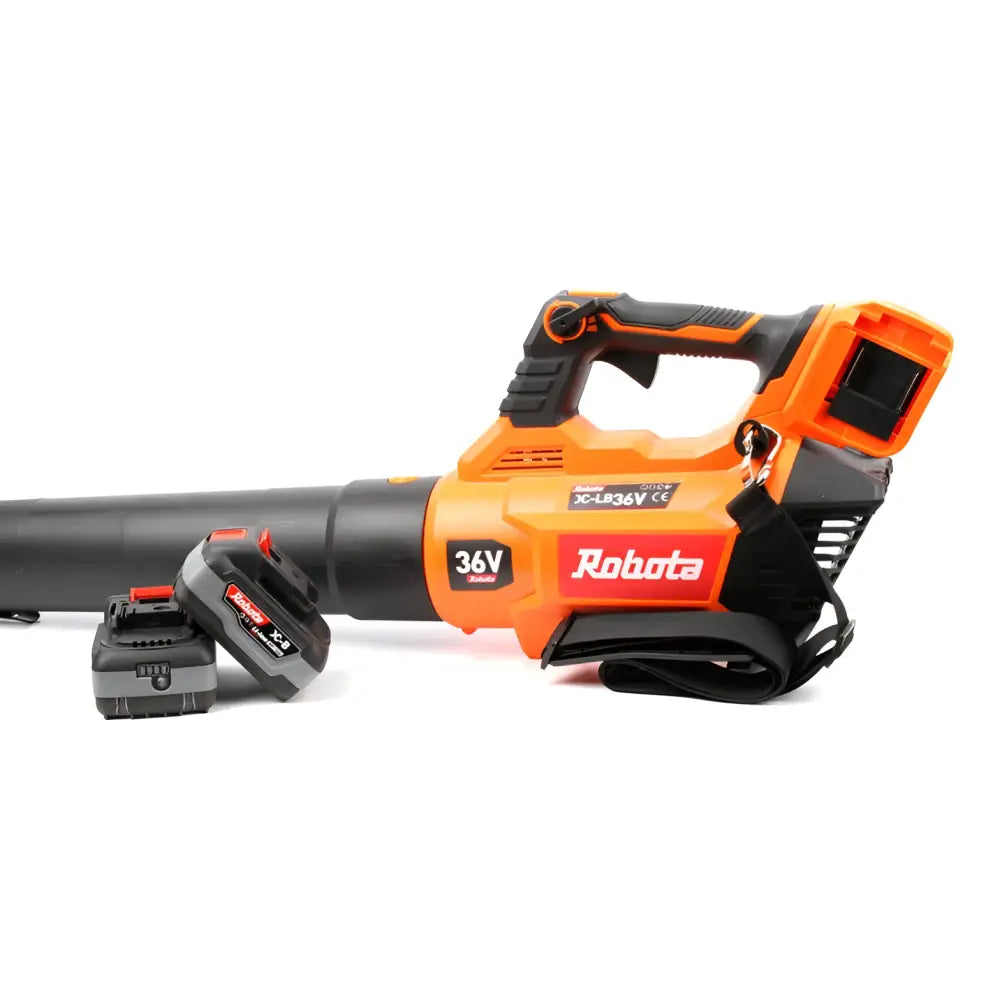Oranssi ja musta robota dc-lb36v 36v langaton akkulehtipuhallin irrotettavalla akulla runko