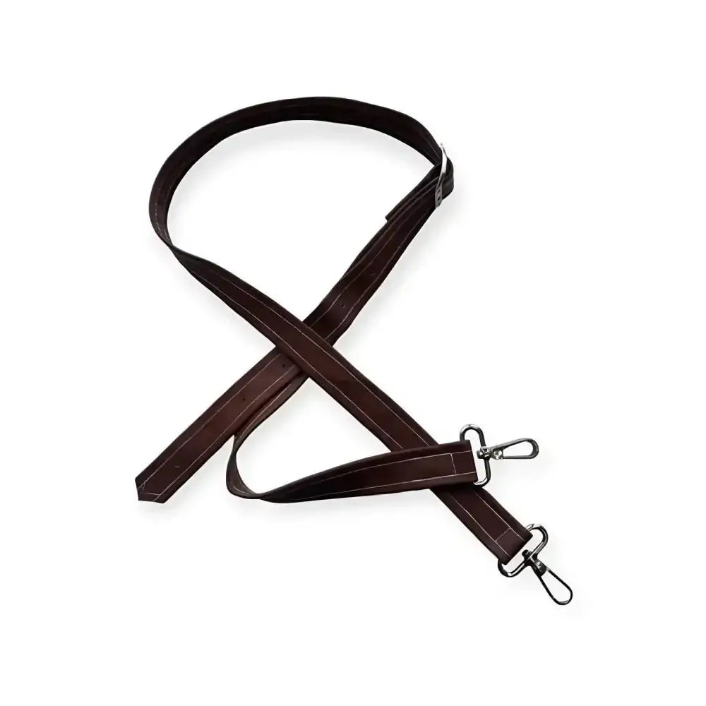 Ruskea nahkainen olkahihna - hopea - wildpoint outdoors retkeilyvarusteet verkkokaupasta 34,90 €