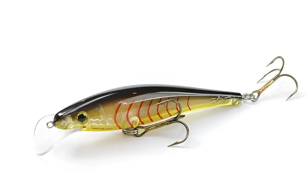 Scandinavian tackle gator wobbler 11cm minnow-värinen kalastusvauhti läpinäkyvällä keltaisella ja mustilla väreillä ja punaisilla vaakaraitoja