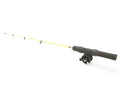 Scandinavian tackle yellow devil ice combo pilkkisarja jossa keltainen vapa mustalla kahvalla ja kelalla