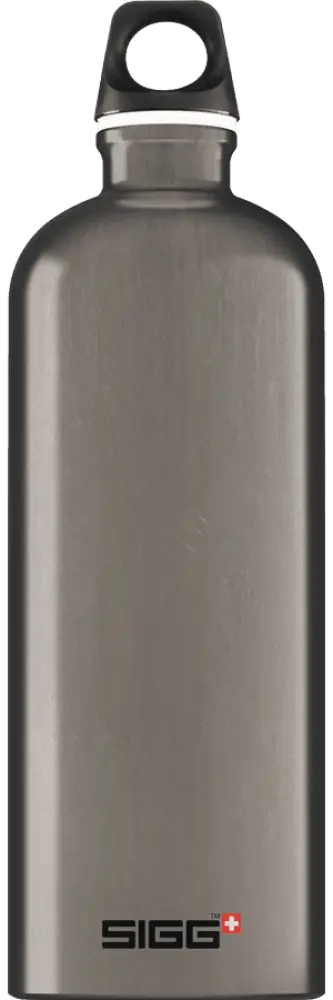 Sigg traveller smoked pearl mattapinnoitettu ruostumattomasta teräksestä valmistettu juomapullo mustalla kierrekorkilla