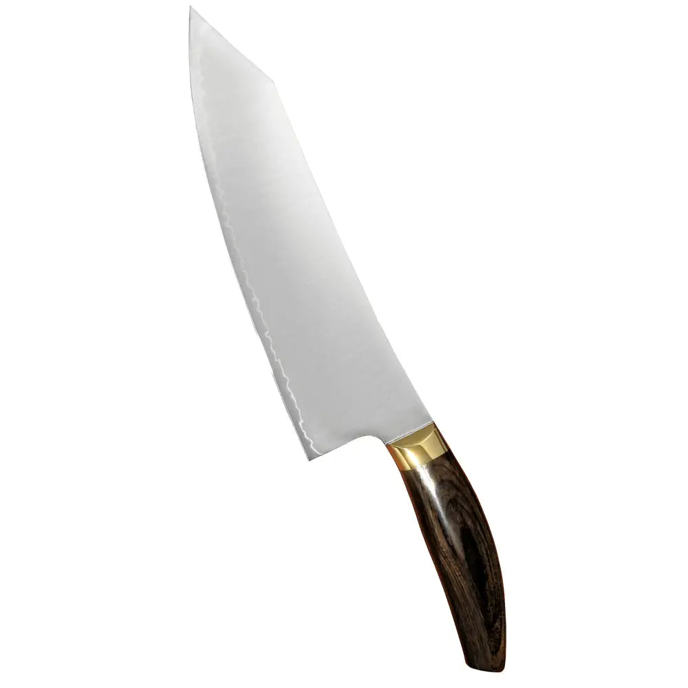 Suncraft Elegancia kokkiveitsi 20 cm ruostumattomasta teräksestä tummalla puukahvalla ja kultaisella bolsterilla