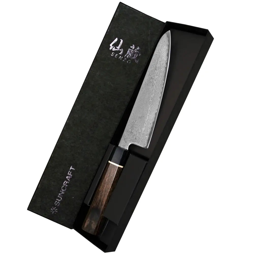 Suncraft senzo damascus black mini santoku veitsi 14 cm - veitset retkeilyvarusteet verkkokaupasta 135 €