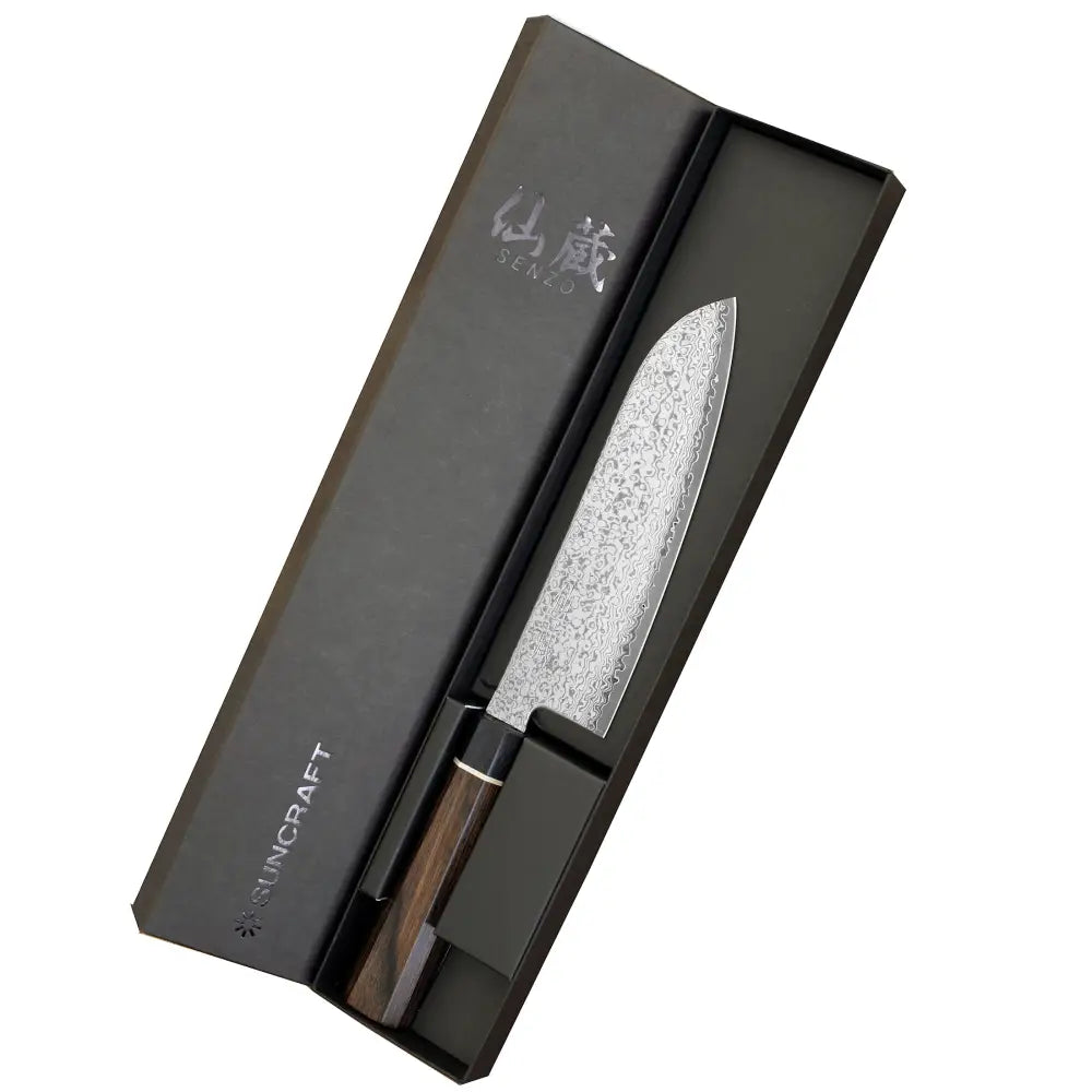 Suncraft senzo damascus black santoku 17 cm - made in japan retkeilyvarusteet verkkokaupasta 170 €