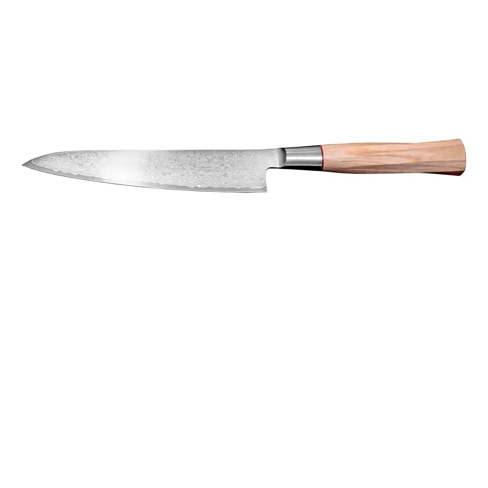 Suncraft senzo damascus twisted octagon yleis- ja vihannesveitsi 15 cm teräsvalmis veitsi vaalealla puukahvalla