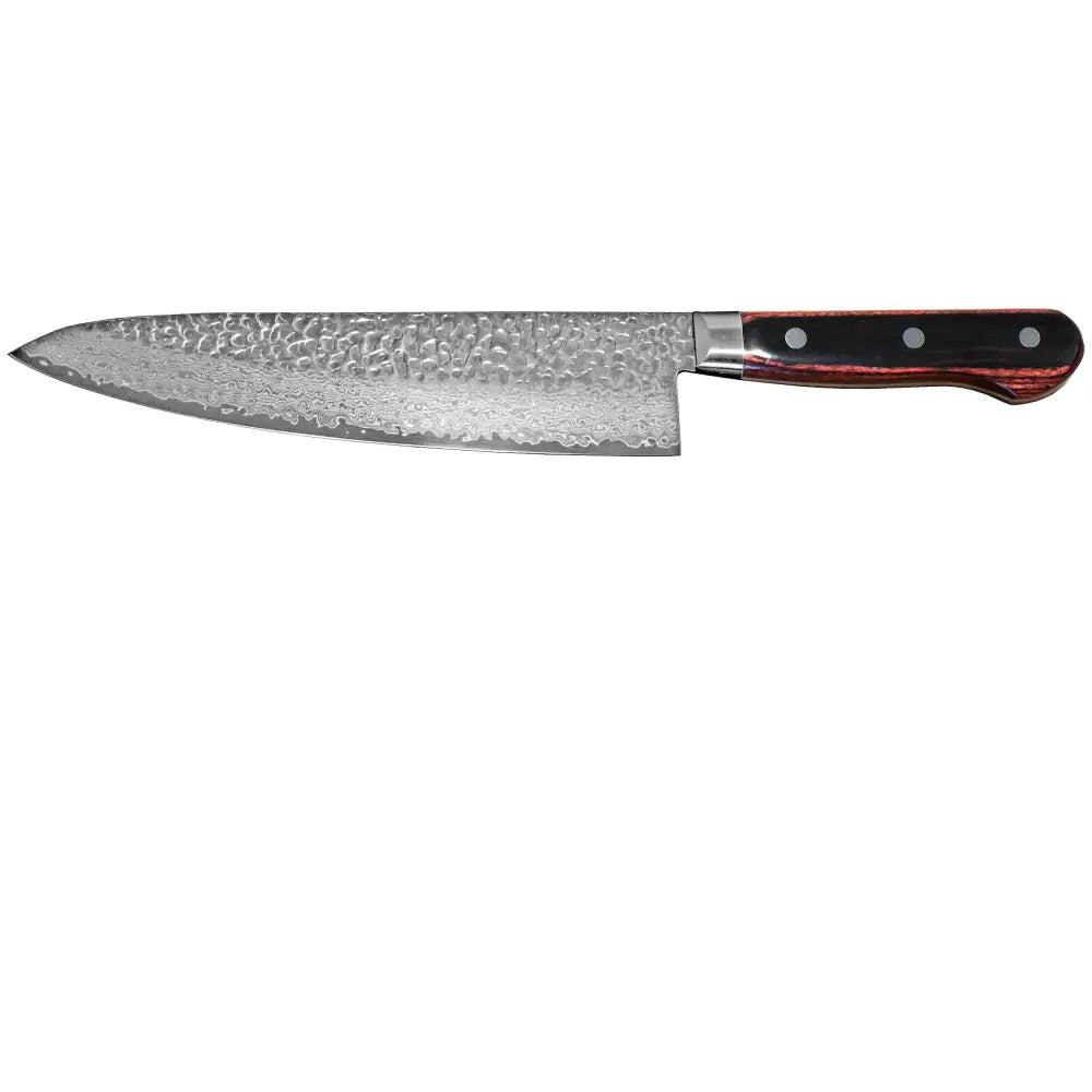 Suncraft Senzo Damascus universal kokkiveitsi 21 cm hiottu ruostumaton teräs ja punamusta puukahva
