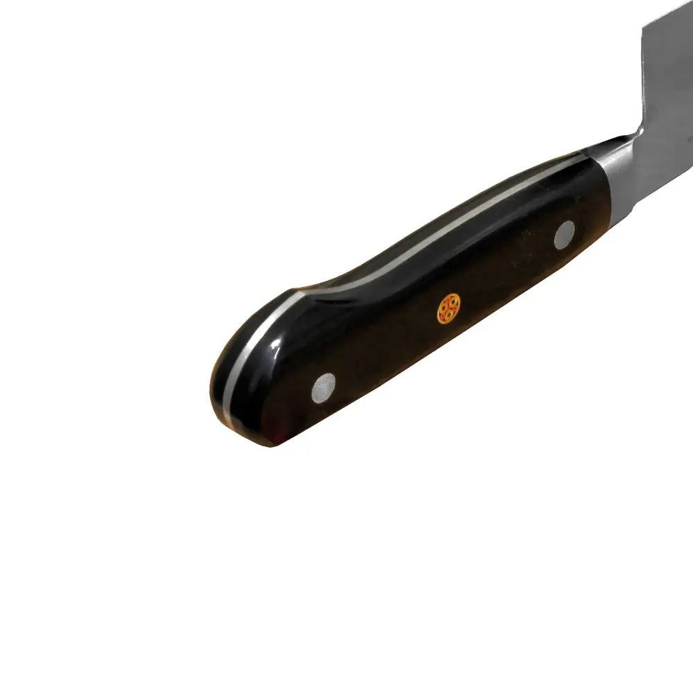 Suncraft senzo pro vihannesveitsi 13,5 cm mustalla kahvalla ja hopeilla niiteillä, tyylikkäällä kiillotetulla terällä
