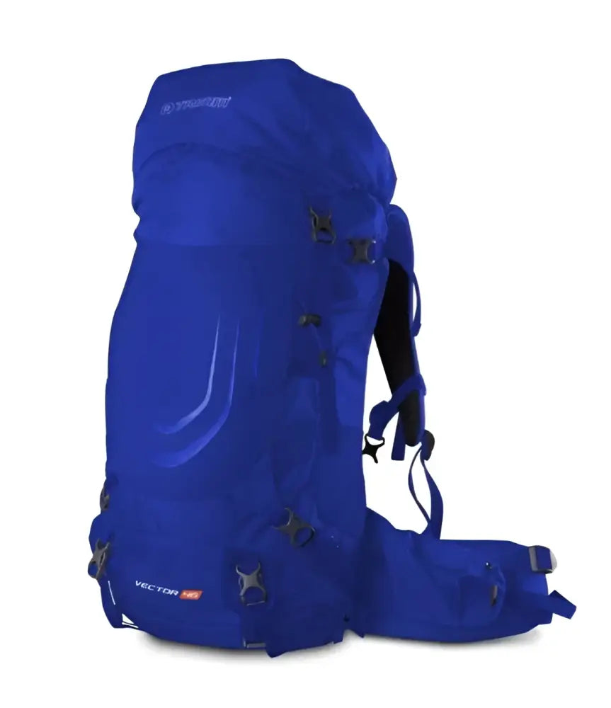 Trimm vector reppu sininen royal blue osprey vector 65 rinkka mustilla remmeillä ja hopeanvärisillä soljilla
