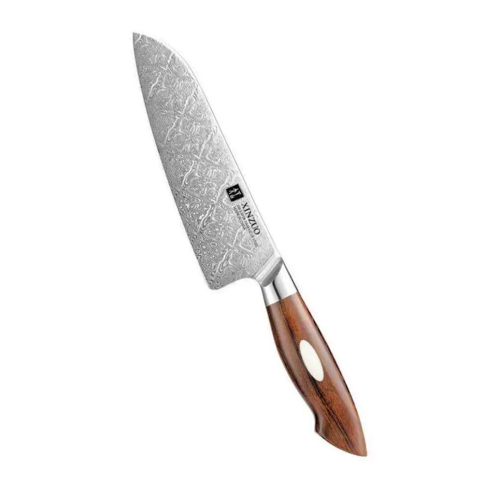 Xinzoo chefinveitsi damaskosteräksellä ja kiiltävällä puisella kahvalla, johon on upotettu norsunluu 18 cm