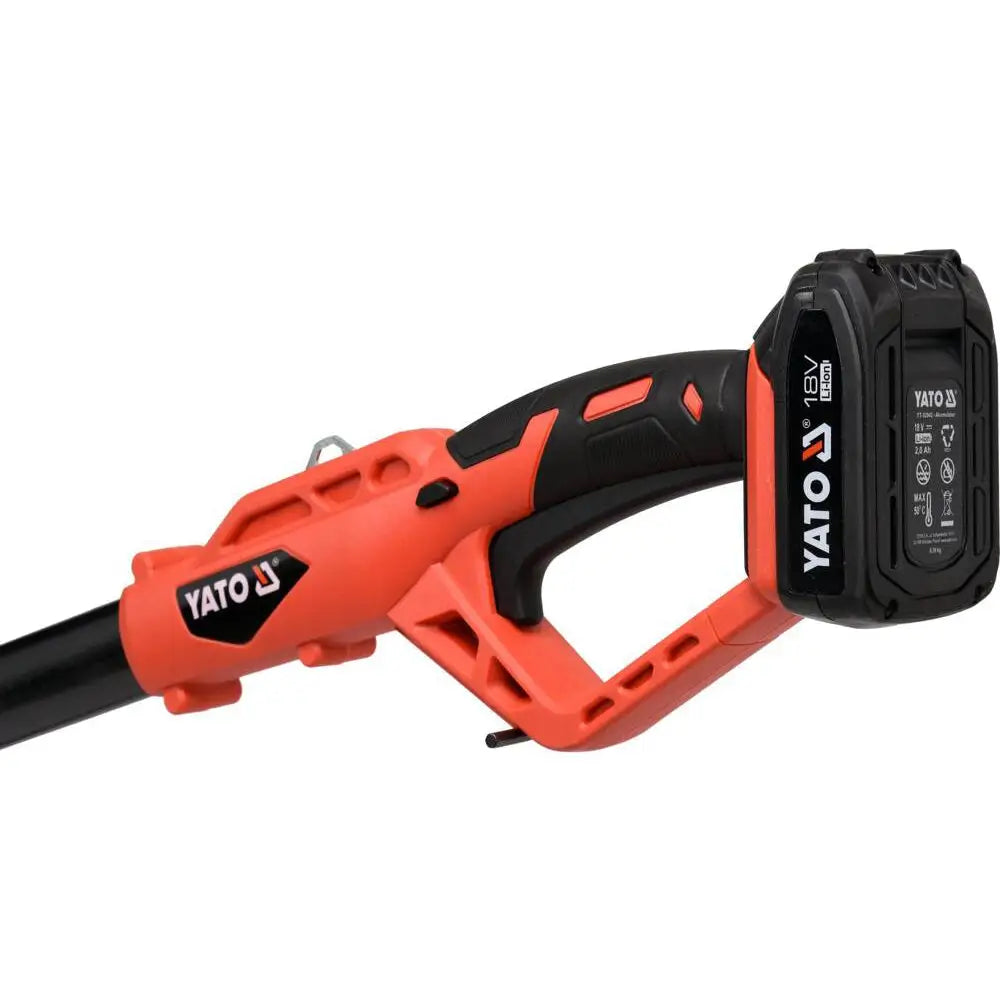 Yato akkupensasleikkuri 18v pitkällä varrella + 2.0ah akku - retkeilyvarusteet verkkokaupasta 129,95 €
